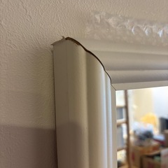 ホワイトウッドフレーム全身ミラーの画像