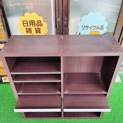 カラーボックス フラップ扉付き ディスプレイラック 本棚 収納 ブラウンの画像
