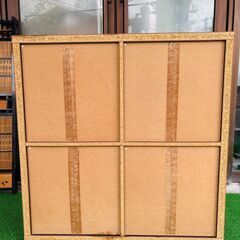 カラーボックス フラップ扉付き ディスプレイラック 本棚 収納 ブラウンの画像