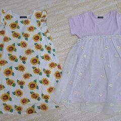 120 女の子　夏服　セット　ワンピース4着　チュニック・Tシャツ6着　計10着の画像