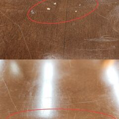 天然木 ダイニングテーブル リビングテーブル 木目調 ダークブラウン ■横幅135×奥行80×高さ70.5㎝ ■近隣配送無料 買取帝国 朝霞店の画像