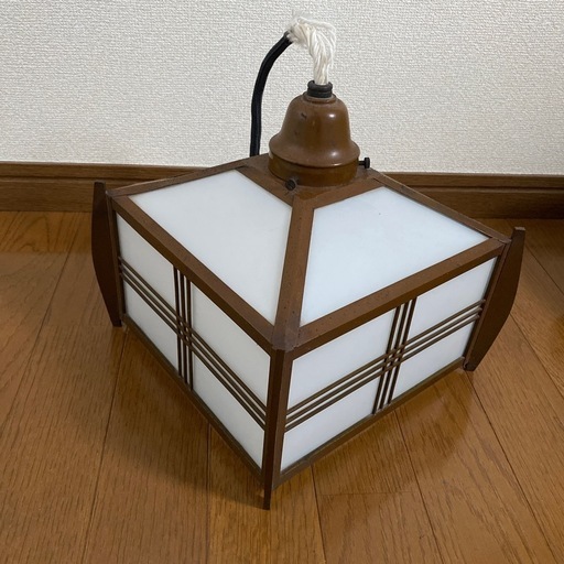 アンティーク　電笠　ガラスシェード　照明