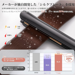 🎀【ストレートもカールも1本でOK】最新型2WAYヘアアイロン 軽量 海外対応 美髪 マイナスイオン PSE認証済 前髪 コテ 持ち運び ストレートアイロン 旅行 男女兼用 黒 ブラック 黒色 スタイリング 美容家電 コード付きの画像