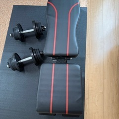 トレーニングベンチ ダンベル マットセットの画像