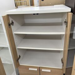 ミニ食器棚 幅54×奥行41×高さ98.5cm 収納棚 キャビネット 収納家具 コンパクト 小さい 一人暮らし 札幌市手稲区の画像