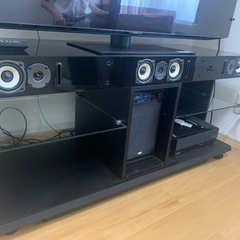 ONKYO　シアタースピーカー　一体型　スピーカー付きテレビ台　テレビボード　ブラック　CB-SP1200XT　サイズ（約）幅１２０×奥４５×高５６　の画像