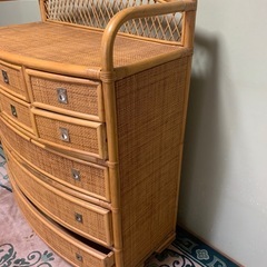 ラタン　籐製　チェスト タンスの画像