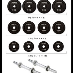 【IROTEC(アイロテック)】アイアン ダンベル60KGセット（片手30kg×2個) 【スチールダンベル】筋トレ ベンチプレス 鉄アレー 鉄アレイ 可変式 トレーニング器具 の画像
