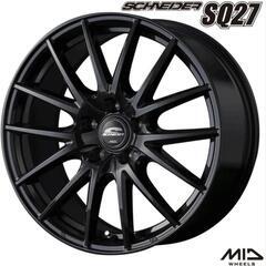 未使用ほぼ新品！17インチホイール【ホイールのみ 4本セット】MID WHEELS SQ27 (SCHNEIDER シュナイダー) 17インチ (メタリックブラック, 7J+48 5H-114.3)の画像