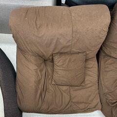 店頭引き渡し 中古 3人掛けローソファ Ｌ字 茶 ブラウン 3分割 家具の画像