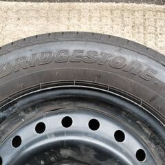 中古軽用鉄ホイールタイヤセットブリジストンネクストリー155ー65ー13の画像