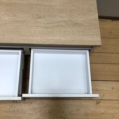 美品 ナチュラル木目ローボード テレビ台 幅90cm 北欧風 引き出し収納付き　【糸島市内 送料無料】250720-9の画像