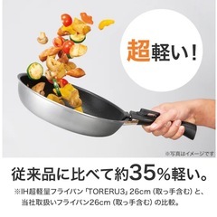【ニトリ傷なしほぼ新品】【取っ手がとれる】超軽量汚れがつきにくい鍋・フライパン7点セット(TORERU3 ベージュ)の画像