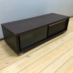 ローボード 幅120cm キャスター付き テレビ台 ガラス扉 引き出し収納　ローボード テレビボード TV台 TVラック テレビ台 キャスター付き 引き出し収納 幅120cm ガラス扉 木目調 モダン ダークブラウン センターテーブル シンプル インテリア　【糸島市内 送料無料】250720-11の画像