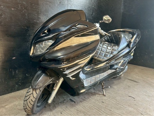 ★支払総額5.8万円★激安バイク続々入荷中！ なんでも買い取ります！ ヤマハ マジェスティ250 黒 SG03J フロントマスク！ フロントサイドエアロ！ リアスポイラー！ タンデムバー！ 社外マフラー！ 社外ハンドル！ 社外メーターパネル！ アルミステップ！