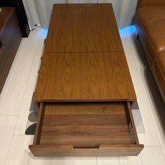 【美品】ニトリ　2way昇降式ローテーブルの画像