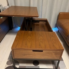 【美品】ニトリ　2way昇降式ローテーブルの画像