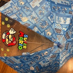 【スーパーマリオ】【SUPER MARIO】キャラクター　傘　45cm　ブロック柄　手開きの画像