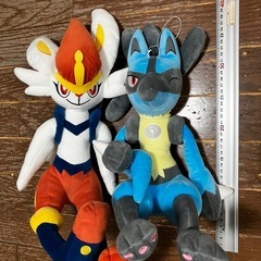 ルカリオ　エースバーン　ぬいぐるみの画像