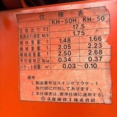 kubota KH-50 ★ユンボ★ 油圧ショベル パワーショベル★ディーゼル エンジン★★100ｋｍまで送料は無料★の画像