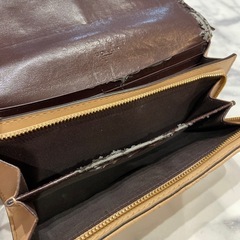 COACH キルティングレザー長財布 ベージュの画像