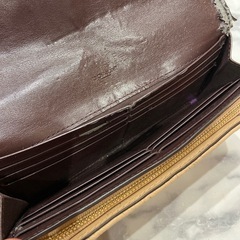COACH キルティングレザー長財布 ベージュの画像