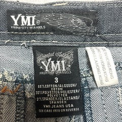 YMI❤デニムショートパンツ　レディース　ヴィンテージ　ダメージ加工　ブラックの画像