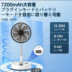 新品未使用　折り畳みサーキュレーター　サーキュレーター　持ち運び可能　充電式の画像