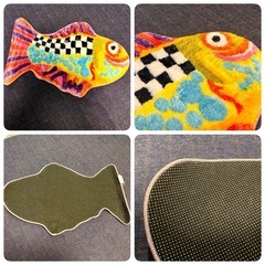 *新品未使用 ふわふわ 魚 マルチマット 玄関 バスマット トイレ 40×60の画像