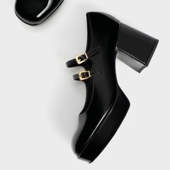 Charles & Keith ブロックヒールメリージェーン 39 25cmの画像