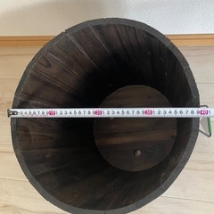 【新品未使用】焼杉プランター：深丸（大）[直径39cm・高さ32cm]の画像