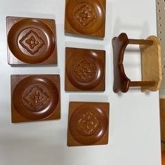 木製コースター５個セットの画像