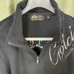 ガッチャゴルフ メンズ ハーフジップ 長袖 シャツ フリース　GOTCHA GOLF ゴルフウェア トップス　サイズL 黒　Lの画像