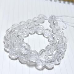 ●12mm●両面薔薇彫り水晶1連●の画像