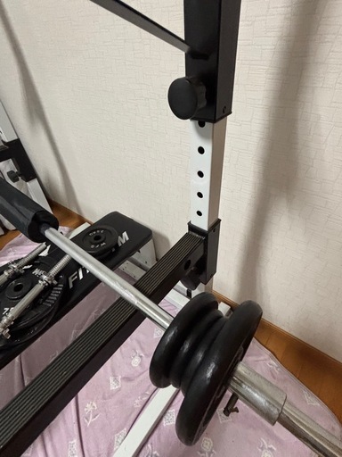 WILD FITパワーラックＰＲＯ　ワイド バーベル　フラットベンチ付き