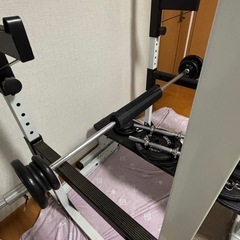 WILD FITパワーラックＰＲＯ　ワイド バーベル　フラットベンチ付きの画像