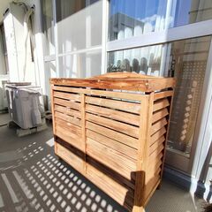 木製エアコン室外機カバーの画像