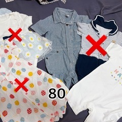 ベビー服 まとめ売り 半袖 ロンパース 70 80 90 夏服 美品 の画像