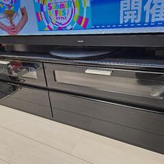 鏡面仕上げ テレビボード テレビ台 ブラック 収納付きの画像