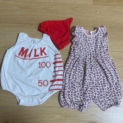 〔決まりました〕ベビー服4点セット サイズ80　女の子 まとめ売り ロンパースの画像