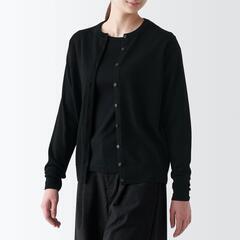 無印良品 XL カーディガン 綿 /MUJI コットン100% やわらか リブニット UV 防寒対策 オフィス 通勤服 レディースの画像
