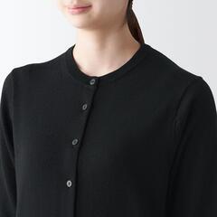 無印良品 XL カーディガン 綿 /MUJI コットン100% やわらか リブニット UV 防寒対策 オフィス 通勤服 レディースの画像
