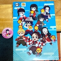鬼滅の刃 コジマ クリアファイル 缶バッジの画像