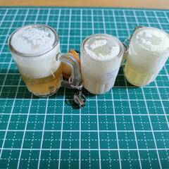 ビールストラップキーホルダー3個 キンキンに冷えた生ビール さんぷる工房郡上八幡の画像