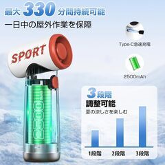 【新品・未使用】強力送風 手持ち扇風機の画像