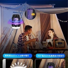 コバエ 取り 懐中電灯 電撃殺虫器 殺虫灯 ソーラー充電式 Type-C充電式 の画像