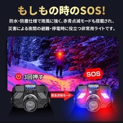 ヘッドライト 充電式 5600ルーメン LED アルミ製 センサー点灯 ズームの画像