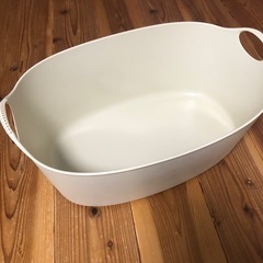 IKEA イケア　トルキス　洗濯カゴ　バスケット　ベージュ　グレージュ　廃盤の画像