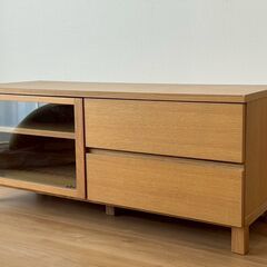 【MUJI 無印良品】木製AVラック/テレビ台/テレビボード（幅110cm）オーク材突板の画像