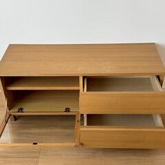 【MUJI 無印良品】木製AVラック/テレビ台/テレビボード（幅110cm）オーク材突板の画像